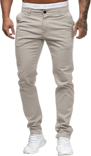 Mens Fashion Joggers Solid Color Trousers Casual Cotton Cargo Pants Loose Fit Hiking Pants Gym Sweatpants Overalls