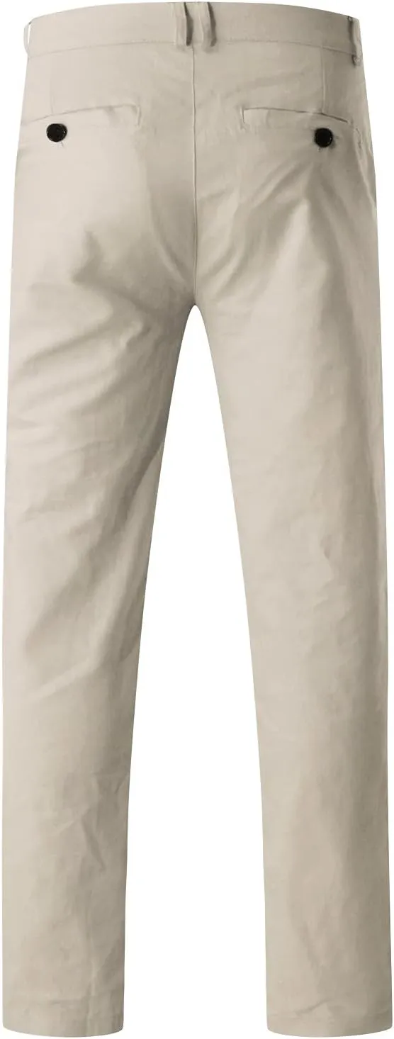 Mens Fashion Joggers Solid Color Trousers Casual Cotton Cargo Pants Loose Fit Hiking Pants Gym Sweatpants Overalls
