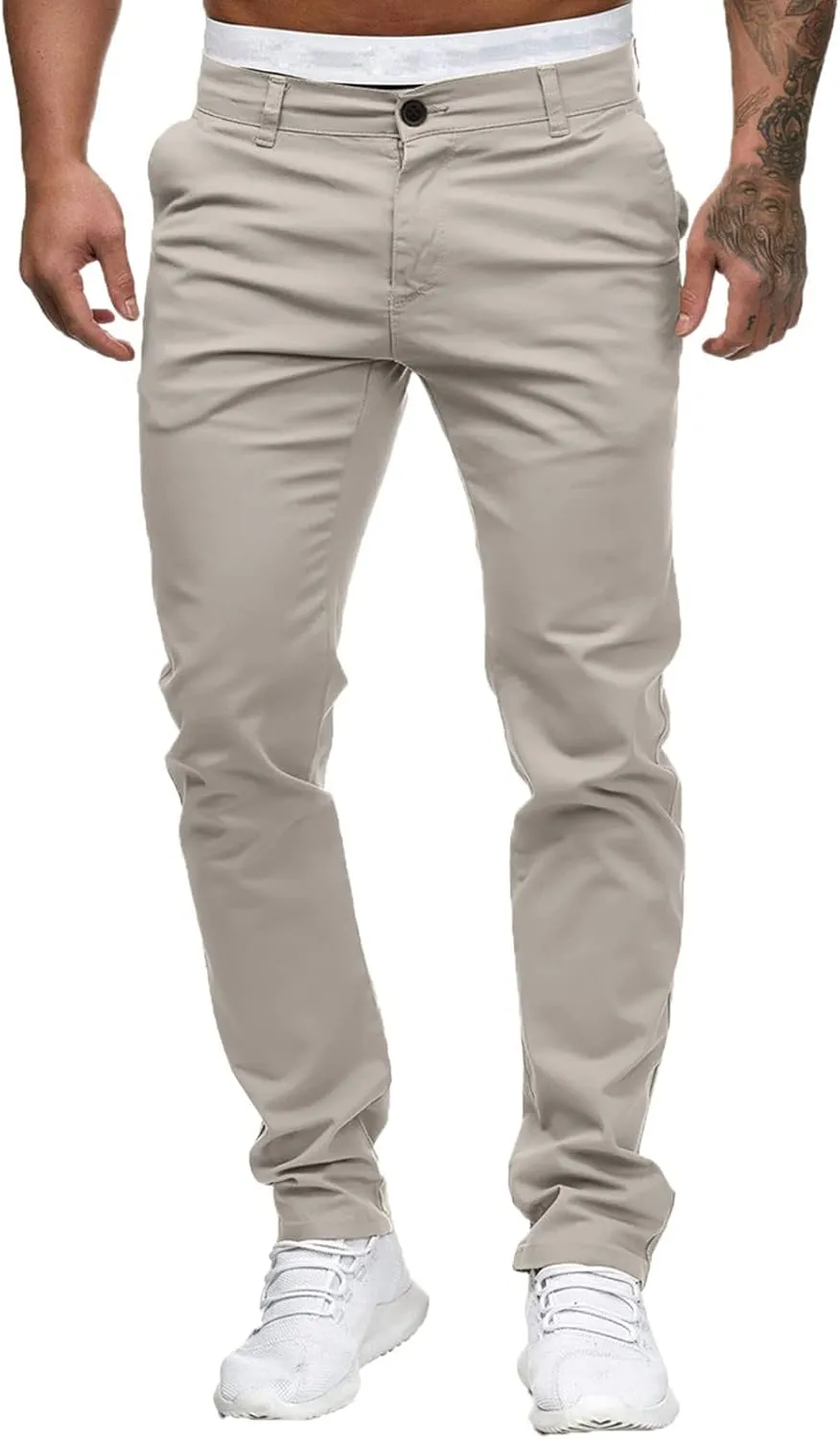 Mens Fashion Joggers Solid Color Trousers Casual Cotton Cargo Pants Loose Fit Hiking Pants Gym Sweatpants Overalls