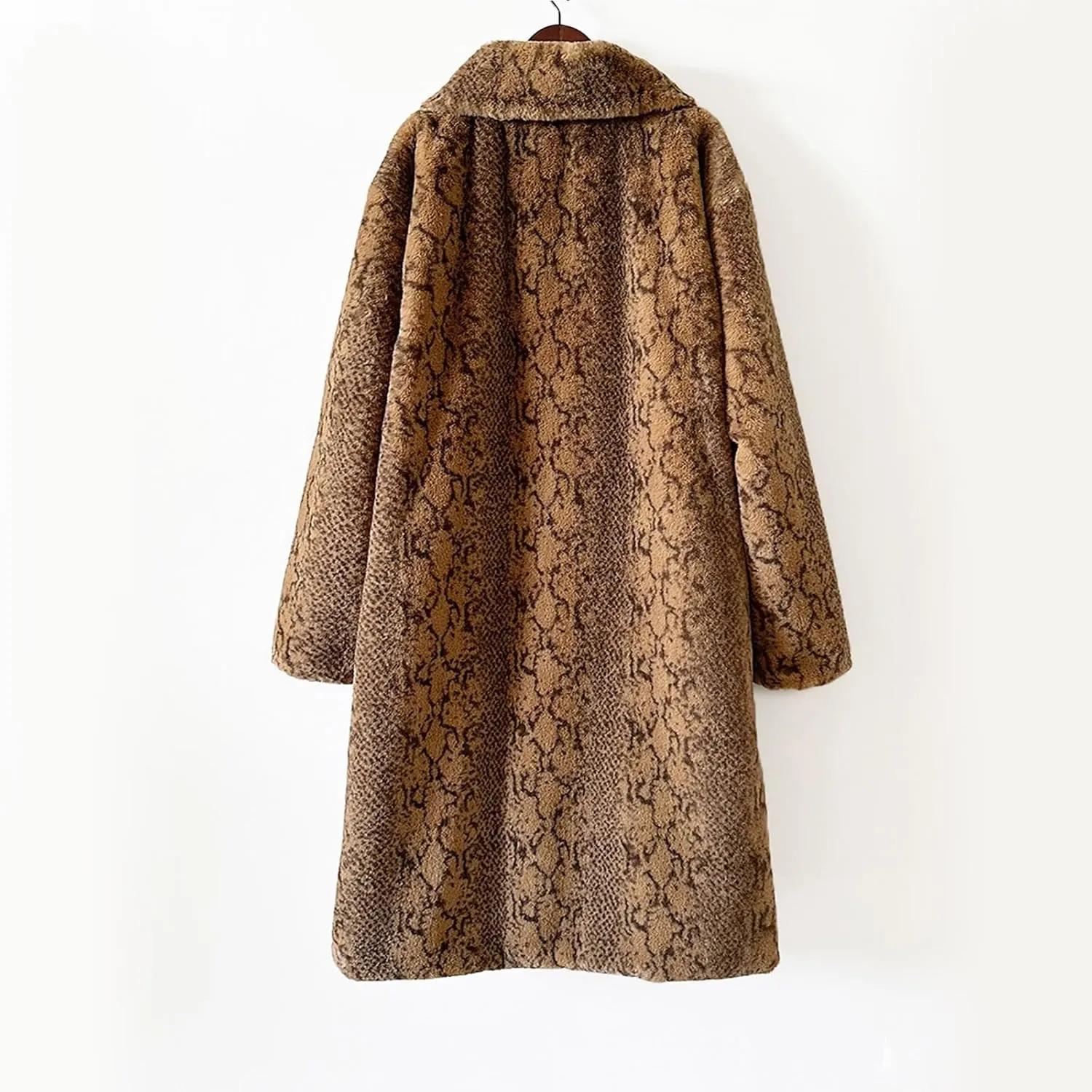 Men's Faux Fur Coat Jacket, Winter Fluffy Coat Outwear Long Parka Overcoat, Turn Down Open Front Coat Halloween