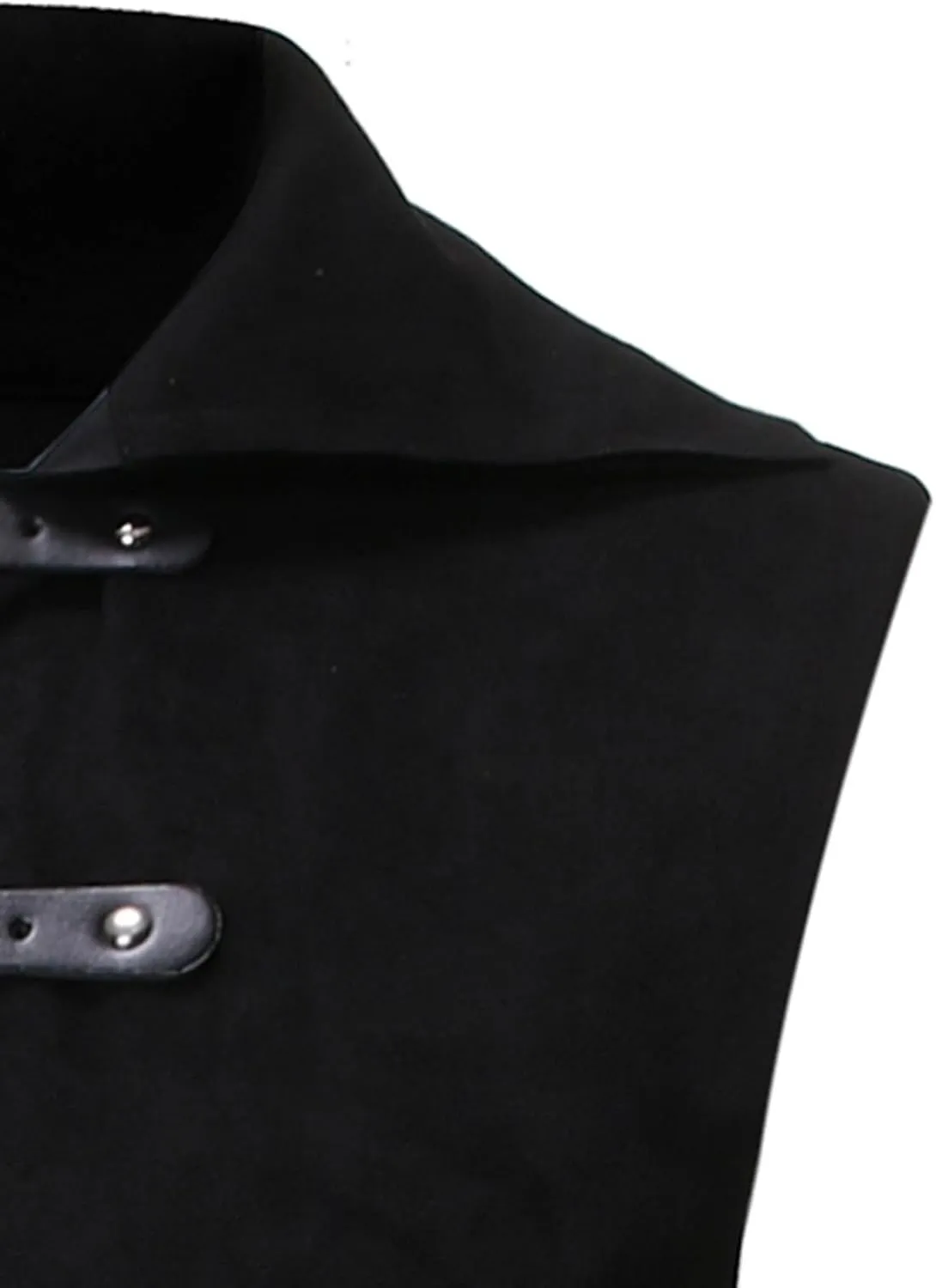 Men's Gothic Belts Jackets Renaissance Vintage Cape Medieval Cloak Halloween Party Costume Victorian sleeveless Coat