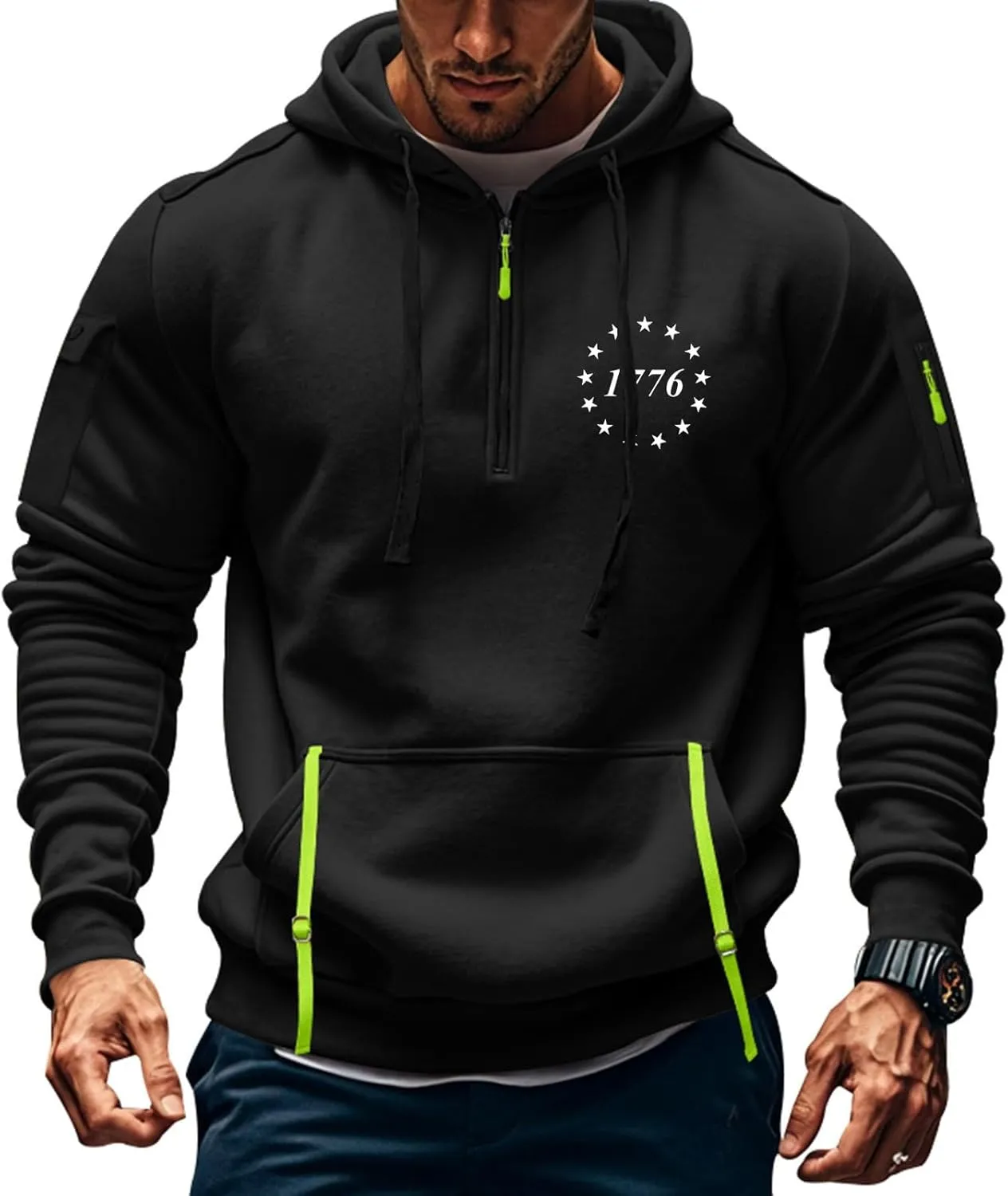 Mens Graphic Hoodies Pullover For Oversized Casual Pocket Prints Zip Up Sport Long Sleeve Sweatshirts