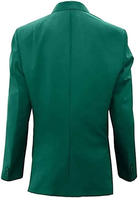 Mens Green Casual Slim Fit Coat 2 Button Blazer Business Sport Coat