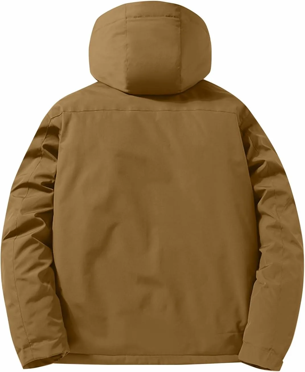 Mens Jacket Winter Zip Up Hoodies Casual Fashion Loose Pockets Windproof Long Sleeve Coat