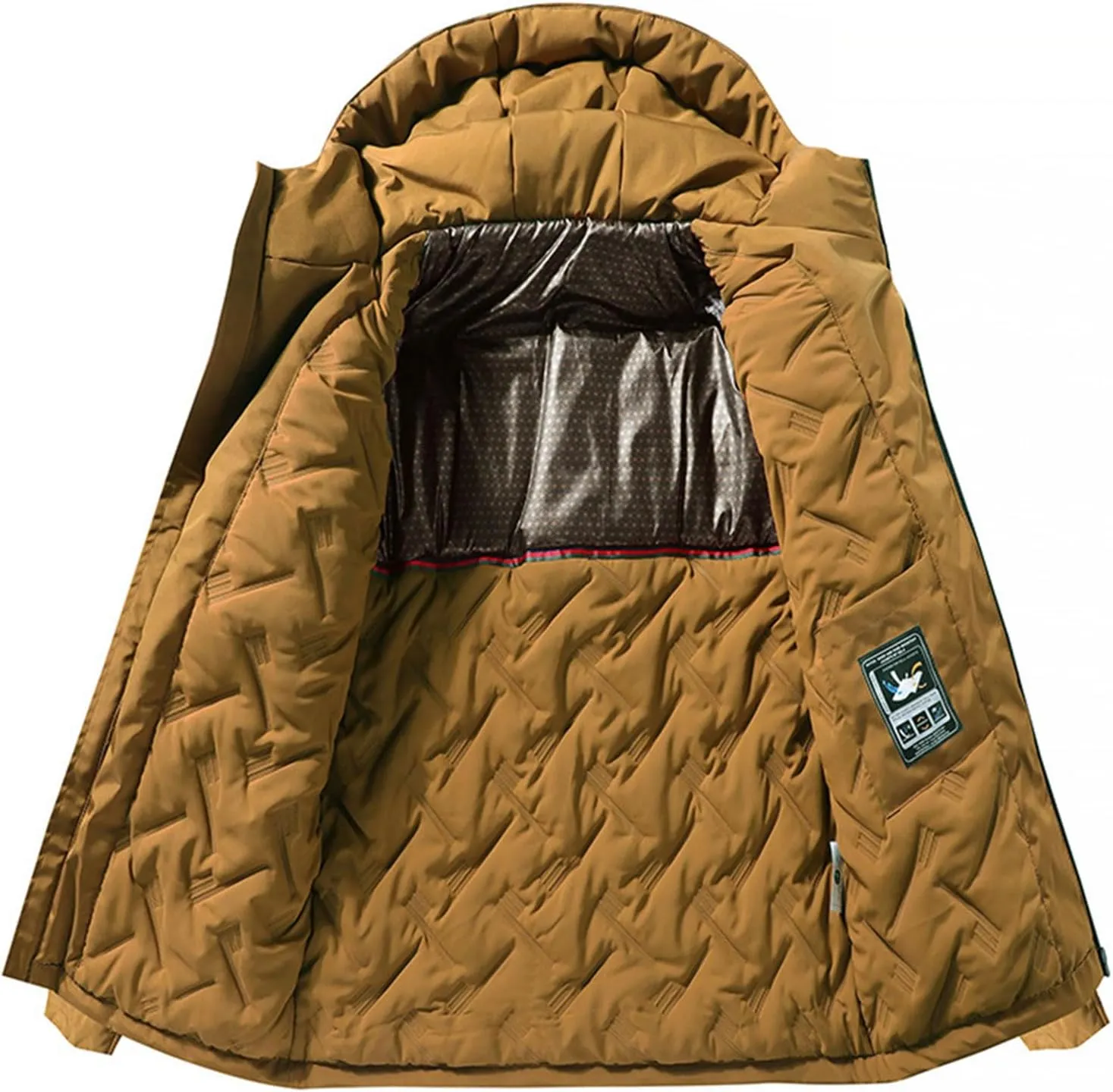 Mens Jacket Winter Zip Up Hoodies Casual Fashion Loose Pockets Windproof Long Sleeve Coat