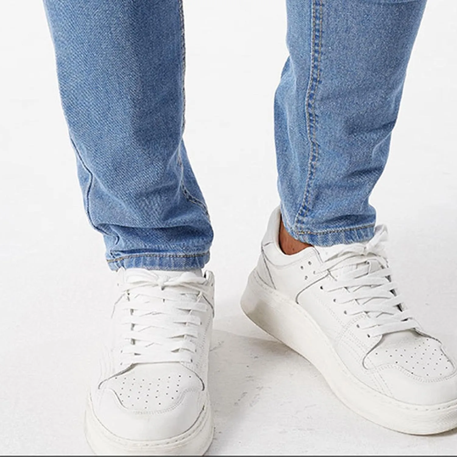 Men's Jeans Pants Fashion Ripped Washed Denim Trouser Button Zipper Stretch Slim Fit Cargo Sweatpant with Pocket