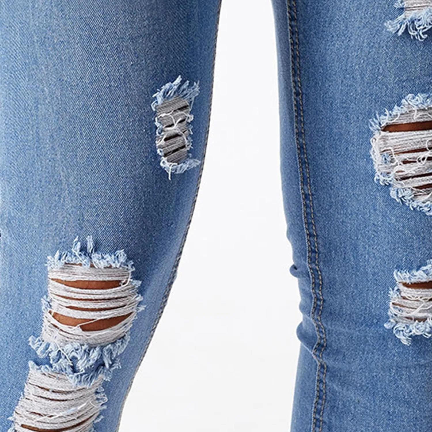 Men's Jeans Pants Fashion Ripped Washed Denim Trouser Button Zipper Stretch Slim Fit Cargo Sweatpant with Pocket