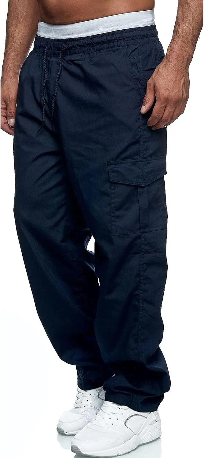 Men's Joggers Cargo Pants Drawstring Fashion Pants Sweatpants Casual Work Chino Pants with Pockets for Men