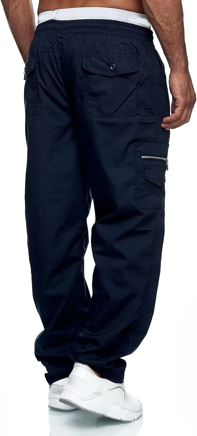 Men's Joggers Cargo Pants Drawstring Fashion Pants Sweatpants Casual Work Chino Pants with Pockets for Men