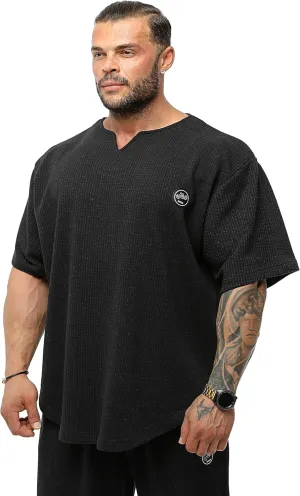 Men's Oversize T-Shirt, Bodybuilding, Lifting Cardio Rag Top Thick Fabric Textured Active T-Shirt