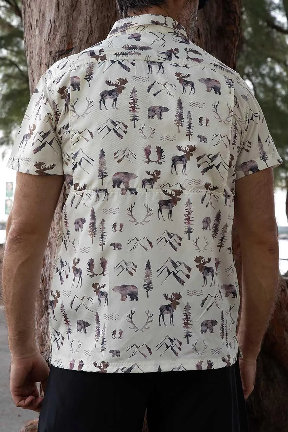 Men's Performance Short Sleeve Button Up Quick Dry Shirt 50  UPF Fishing Shirt