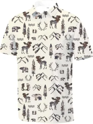 Men's Performance Short Sleeve Button Up Quick Dry Shirt 50  UPF Fishing Shirt