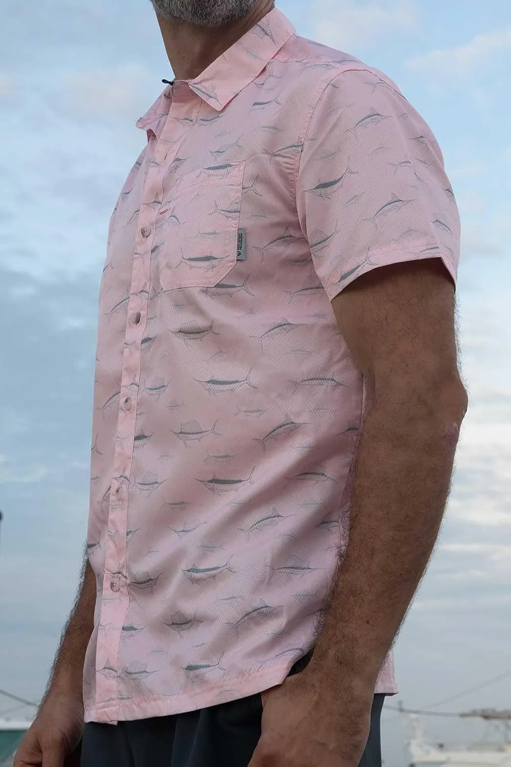 Men's Performance Short Sleeve Button Up Quick Dry Shirt 50  UPF Fishing Shirt