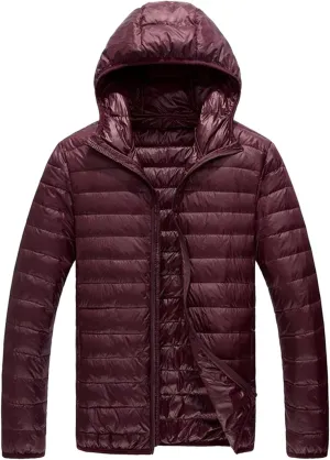 Men's Puffer Jackets Warm Puffy Lightweight Down Jacket Windproof Packable Quilted Coat Hoodless Winter Parka