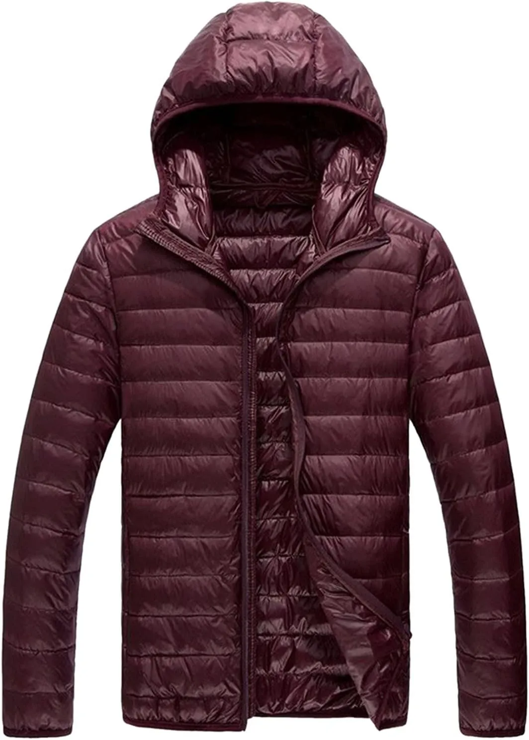 Men's Puffer Jackets Warm Puffy Lightweight Down Jacket Windproof Packable Quilted Coat Hoodless Winter Parka