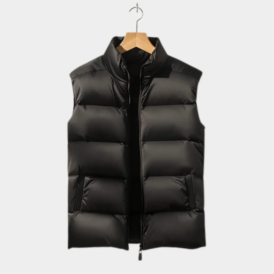 Men's Puffer Vest  Sleeveless Quilted Gilet  Lightweight Warm Zip-Up Jacket  Multiple Colours