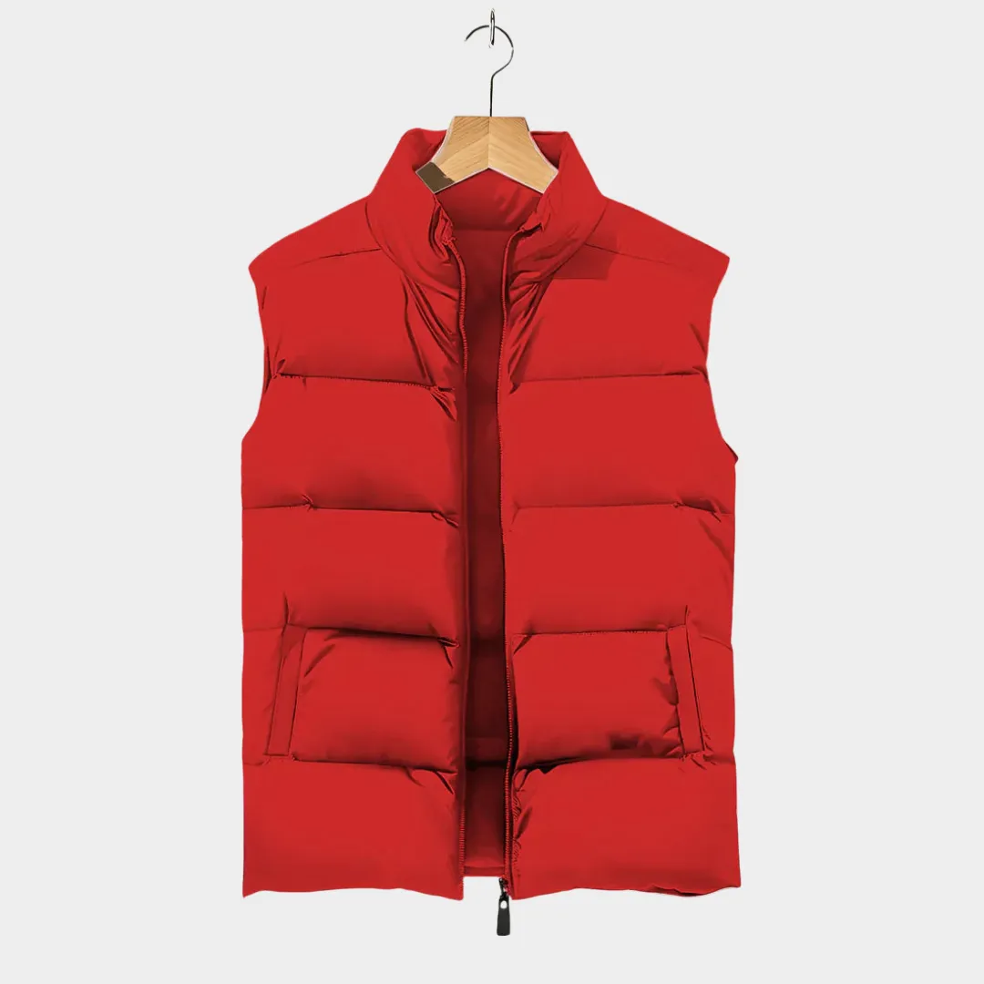 Men's Puffer Vest  Sleeveless Quilted Gilet  Lightweight Warm Zip-Up Jacket  Multiple Colours