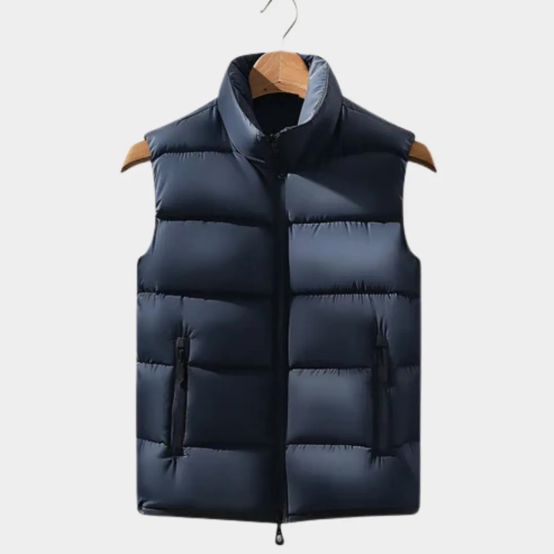 Men's Puffer Vest  Sleeveless Quilted Gilet  Lightweight Warm Zip-Up Jacket  Multiple Colours