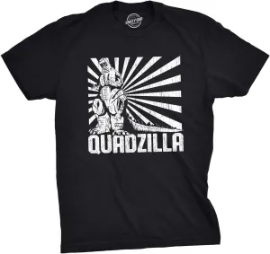 Mens Quadzilla T Shirt Funny Gym Tee Leg Day T Shirt Joke Workout Top