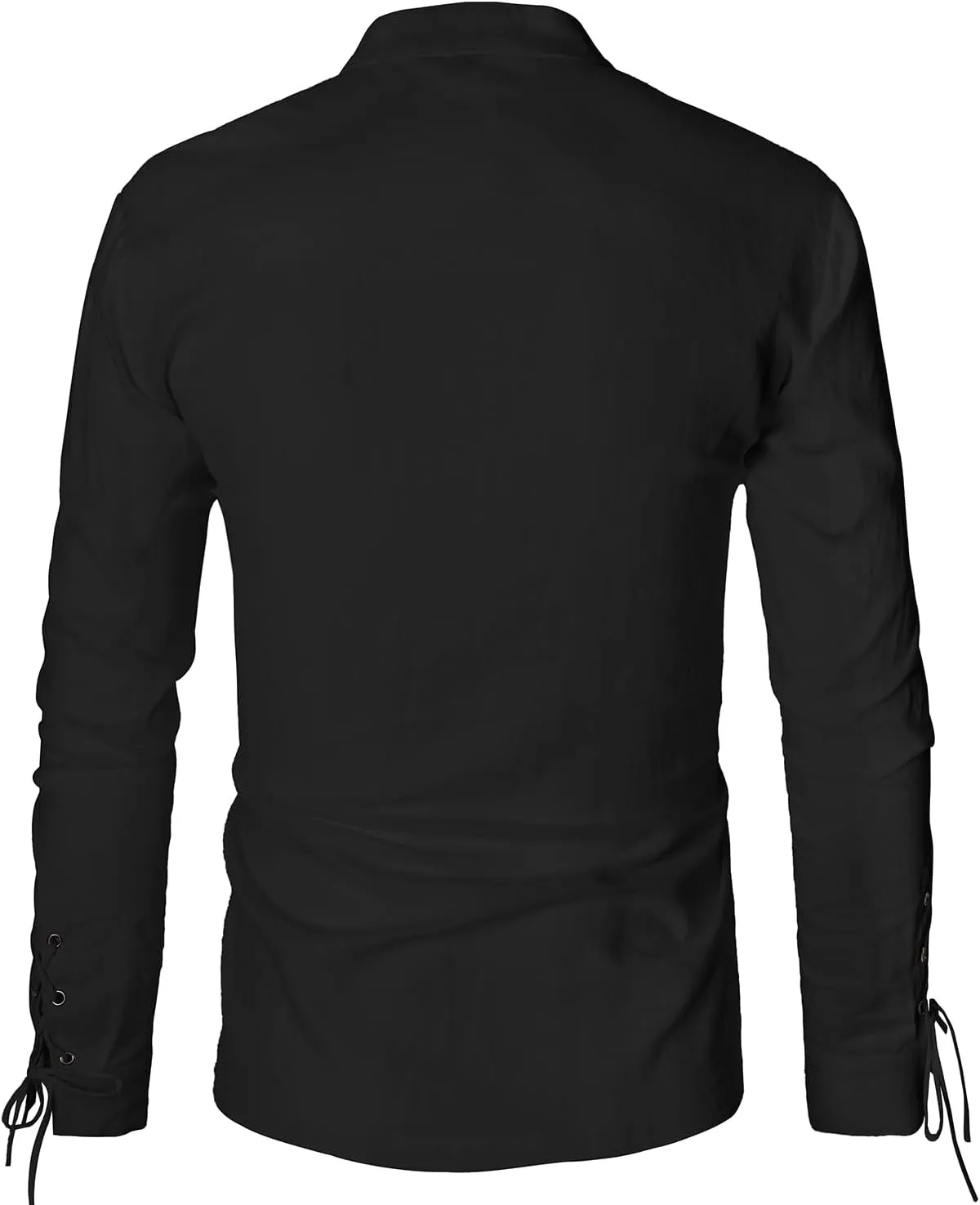 Men's Renaissance Long Sleeved Shirt Pirate Medieval Cotton Shirt Hippie lace up top Halloween Costume