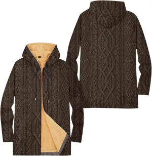 Mens Sherpa Hoodie Full-Zip Heavyweight Casual Hooded Warm Thick Thermal Hoodies