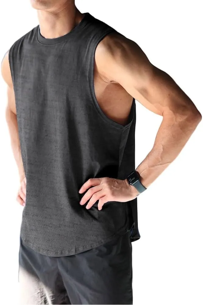 Men's Sleeveless Sports T-Shirt Quick Dry Cotton Muscle Shirt Casual Sports Tank top