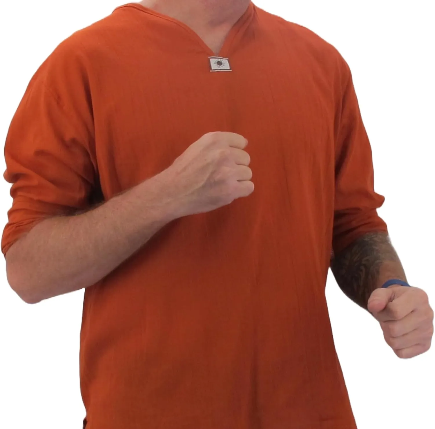 Men's Summer T-Shirt 100% Cotton Hippie Shirt V-Neck Beach Yoga Top