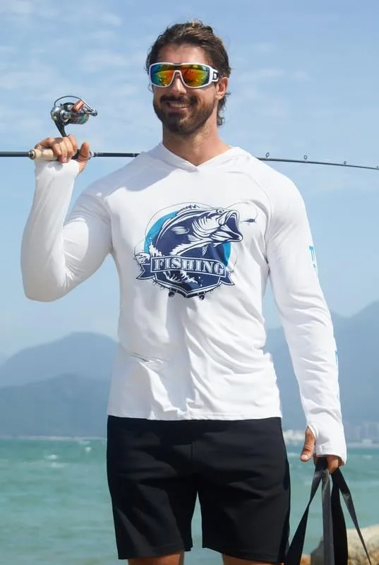 Men's Sun Protection Fishing Hoodie Shirt UPF 50  Long Sleeve Lightweight Rashguard Outdoor Hiking UV Shirt