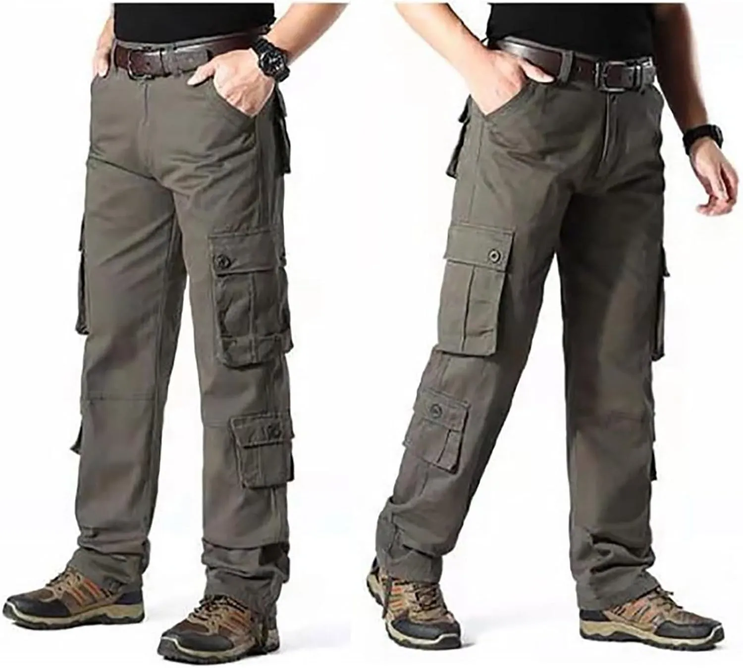 Men's Sweatpants Multi Pocket Cargo Pants Men's Casual Pants Outdoor Wear Plus Size Loose Lounge Pants with Pockets