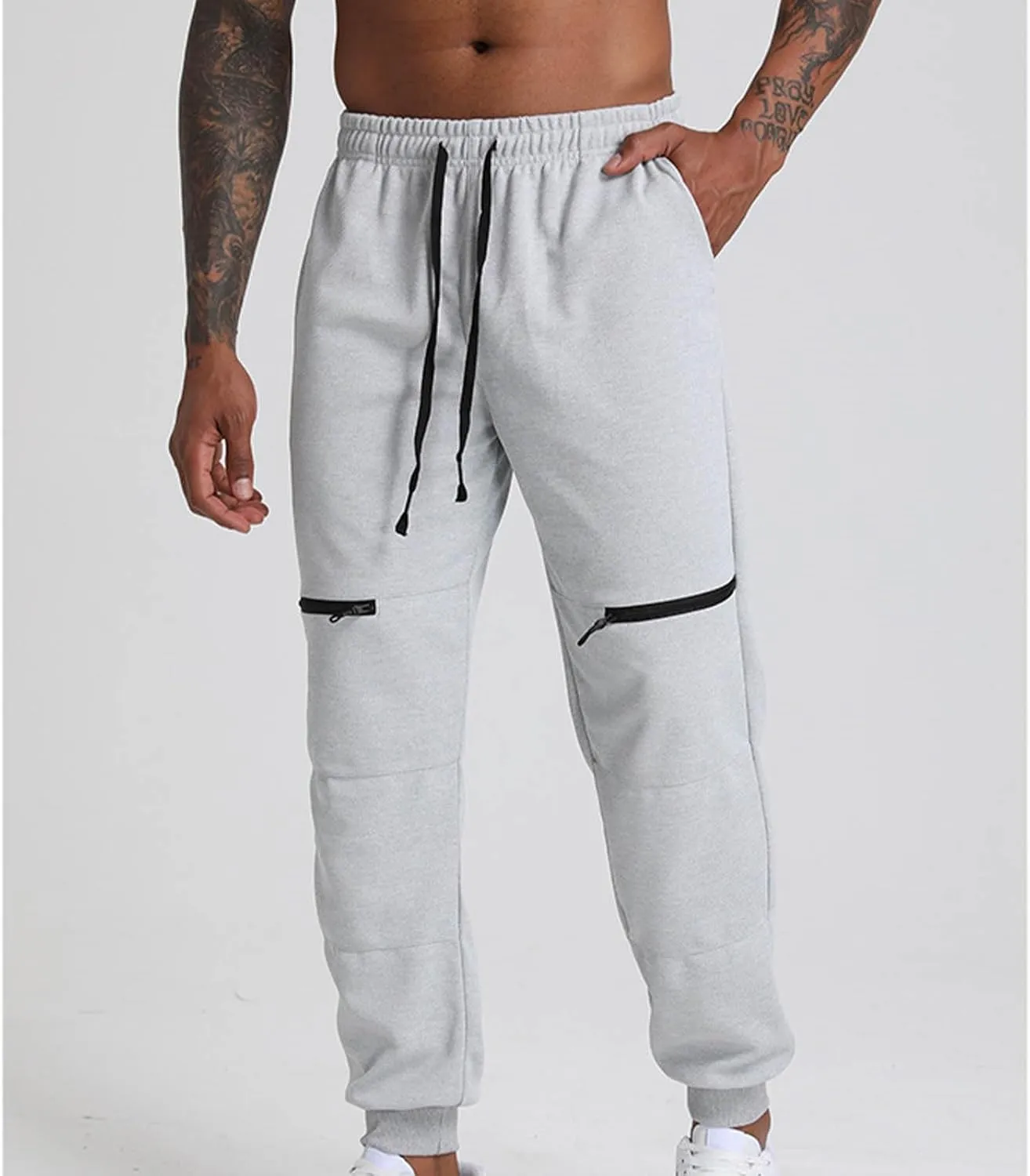 Mens Sweatpants Stylish Slim Fit Jogger Pants Casual Tapered Gym Workout Athletic Pant Loose Running Training Pants