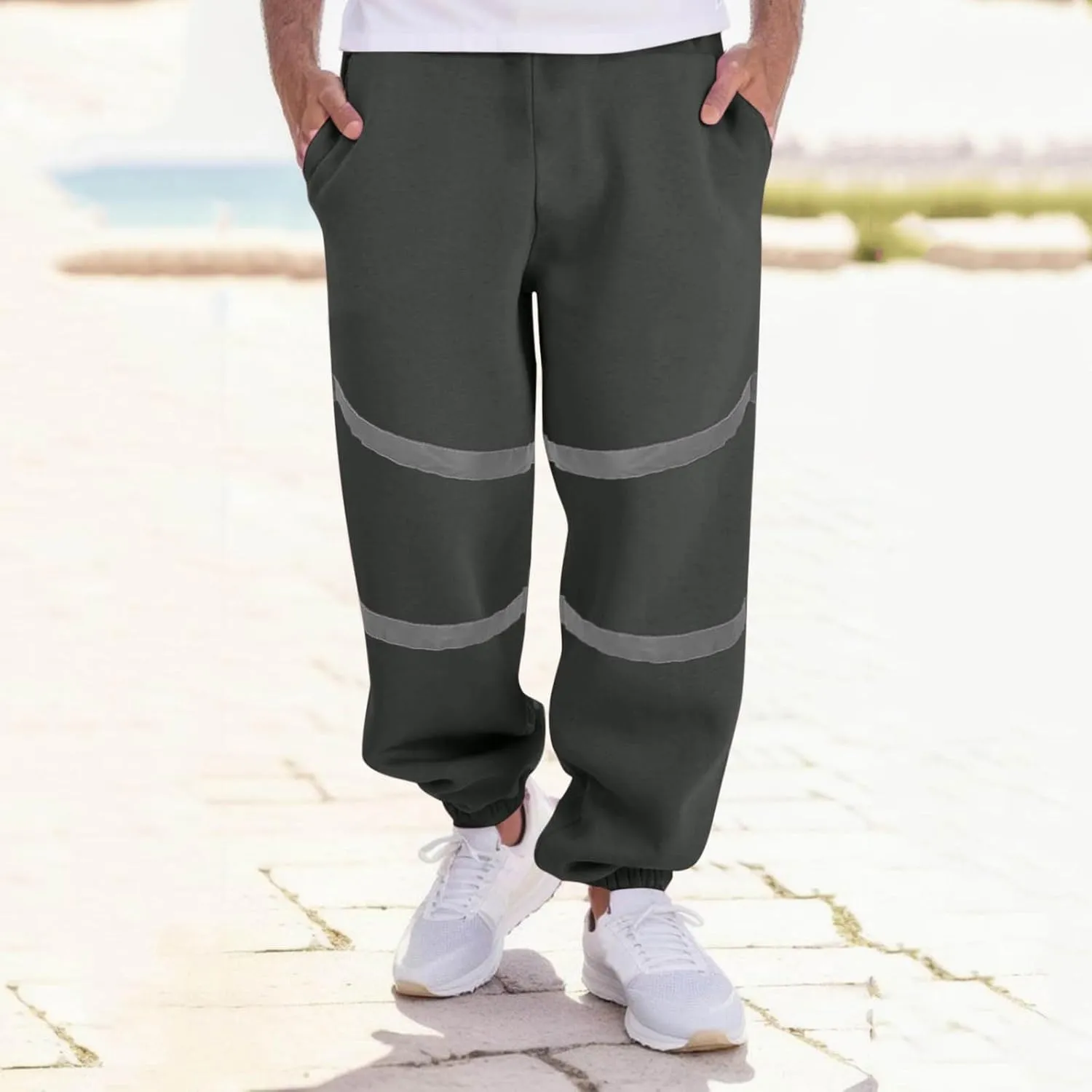 Mens Sweatpants with Pockets Big and Tall Baggy Stretch Drawstring Elastic Waist Athletic Jogger Sweat Pant with Pocket