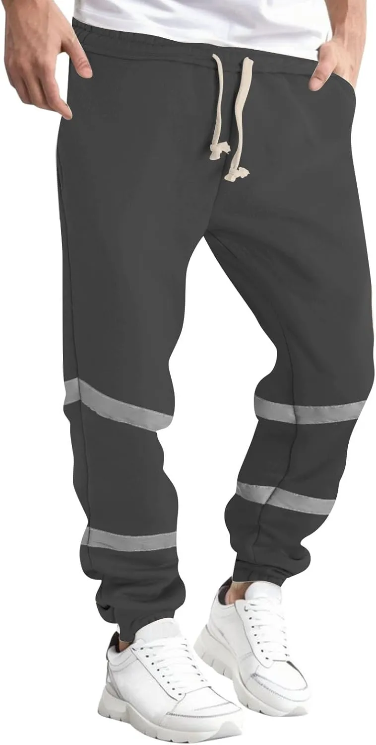 Mens Sweatpants with Pockets Big and Tall Baggy Stretch Drawstring Elastic Waist Athletic Jogger Sweat Pant with Pocket