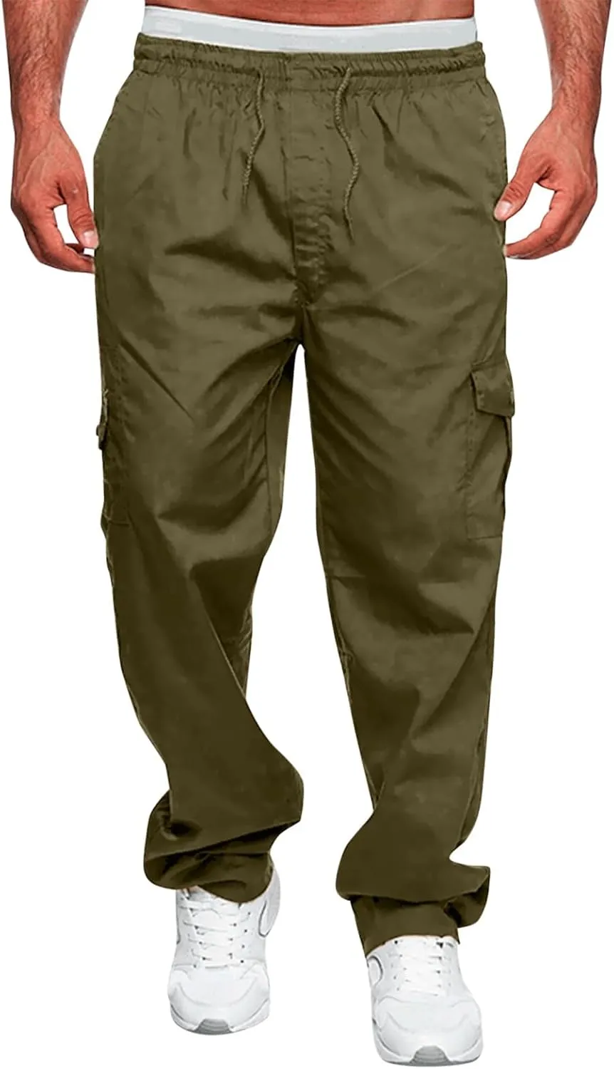Mens Sweatpants with Pockets Big and Tall Bottom Straight Leg Casual Loose Athletic Jogger Pants Men's Cargo Sweatpants