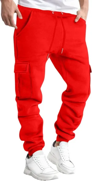 Mens Sweatpants with Pockets Big and Tall for Running Mens Fleece Active Athletic Workout Jogger Sweatpants Mens Pocket