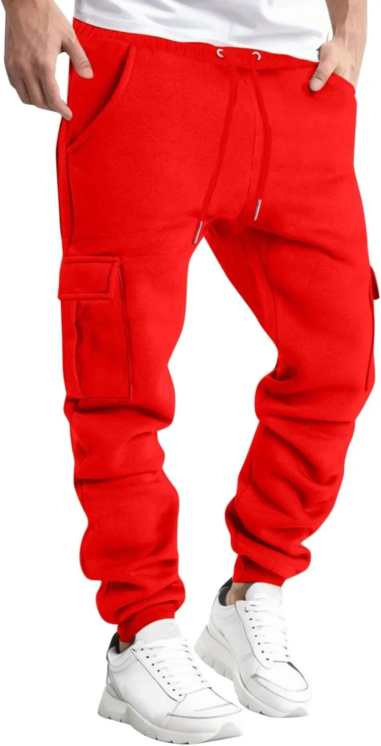 Mens Sweatpants with Pockets Big and Tall for Running Mens Fleece Active Athletic Workout Jogger Sweatpants Mens Pocket