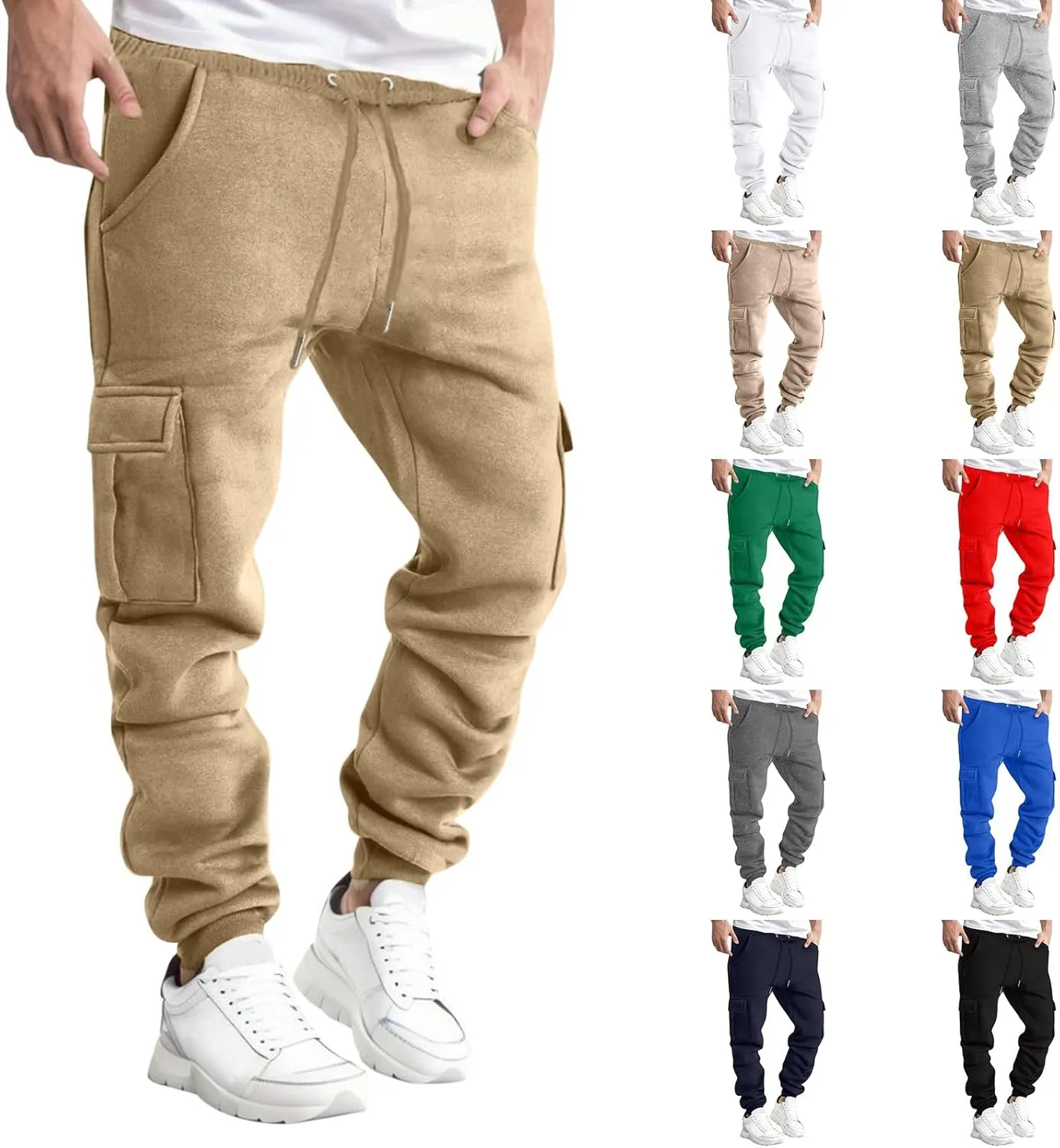 Mens Sweatpants with Pockets Big and Tall for Running Mens Fleece Active Athletic Workout Jogger Sweatpants Mens Pocket