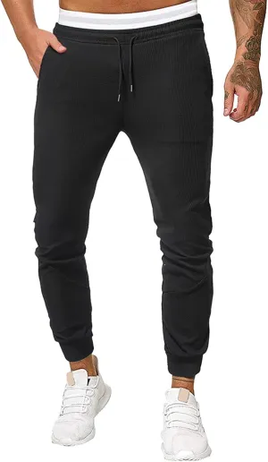 Mens Sweatpants with Pockets Big and Tall Sweatpants Drawstring Pant Cargo Pants for Men Slim Fit Men's Basic Casual
