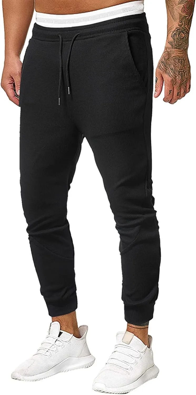 Mens Sweatpants with Pockets Big and Tall Sweatpants Drawstring Pant Cargo Pants for Men Slim Fit Men's Basic Casual