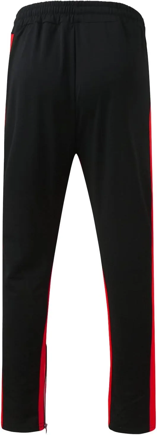 Mens Sweatpants with Pockets Waist Zipper Hem Corduroy Cargo Pants with Pockets Men's Casual Drawstring High Waisted