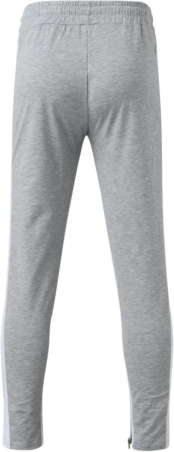 Mens Sweatpants with Pockets Waist Zipper Hem Corduroy Cargo Pants with Pockets Men's Casual Drawstring High Waisted