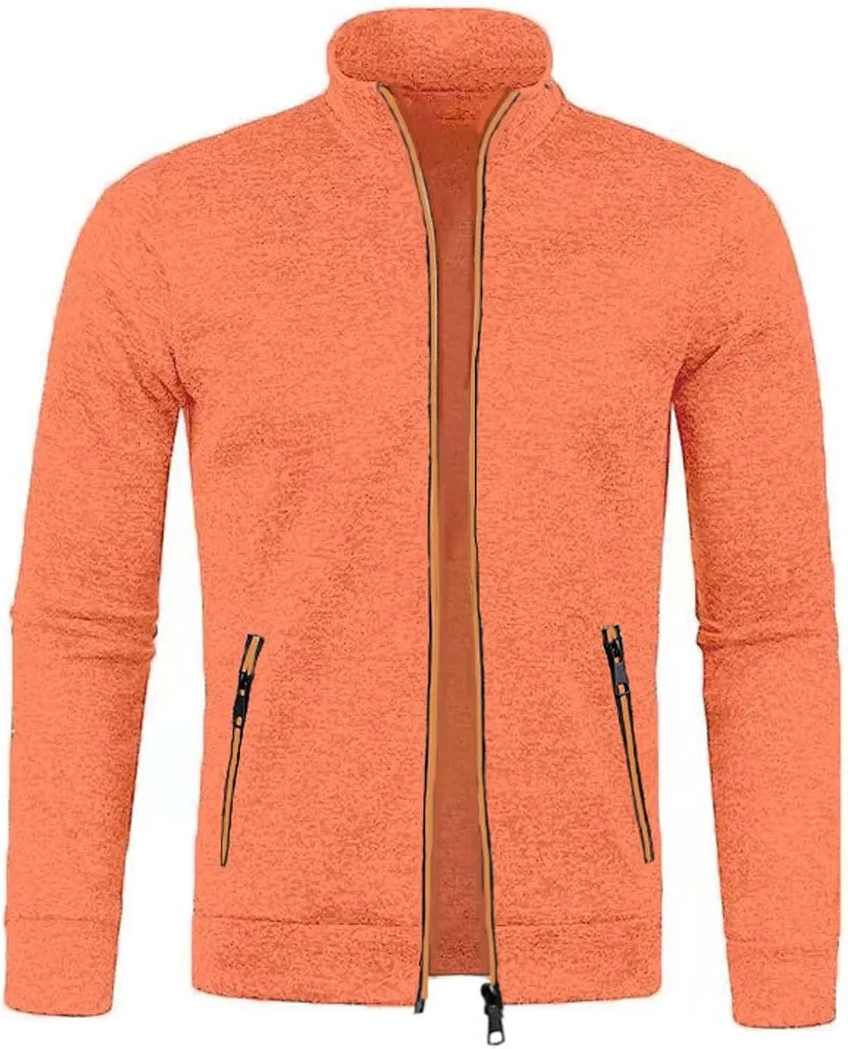 Men's Track Jackets Lightweight Full Zip Tops Casual Slim Fit Coat Workout Running Athletic Active Jacket With Pockets