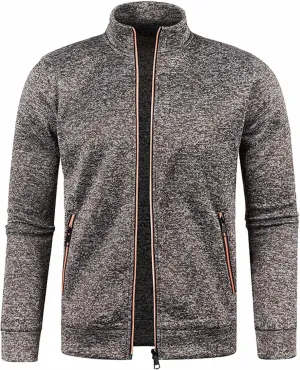 Men's Track Jackets Lightweight Full Zip Tops Casual Slim Fit Coat Workout Running Athletic Active Jacket With Pockets