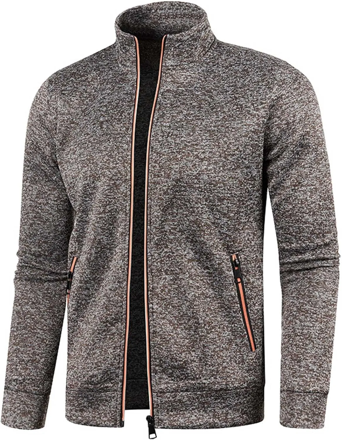 Men's Track Jackets Lightweight Full Zip Tops Casual Slim Fit Coat Workout Running Athletic Active Jacket With Pockets