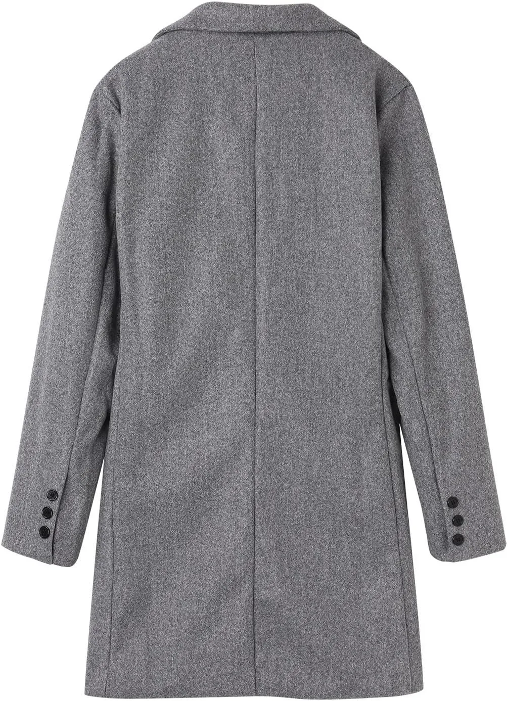 Men's Trench Coat 2024 Trendy Notch Lapel Wool Blend Warm Overcoat Casual Single Breasted Long Jackets