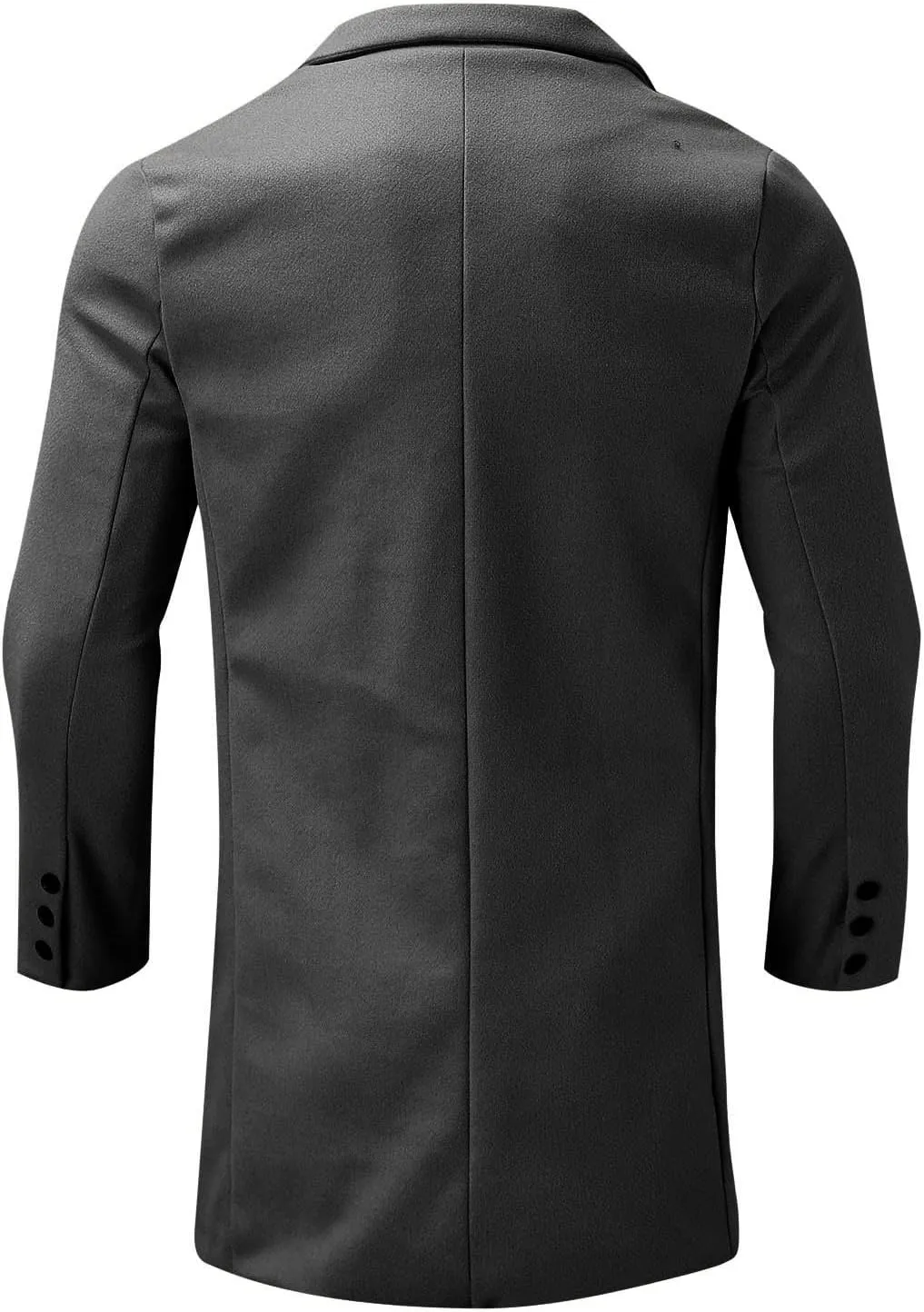 Mens Trench Coat Notched Collar Single Breasted Peacoat Winter Overcoat With Pockets Windbreaker Warm Jackets