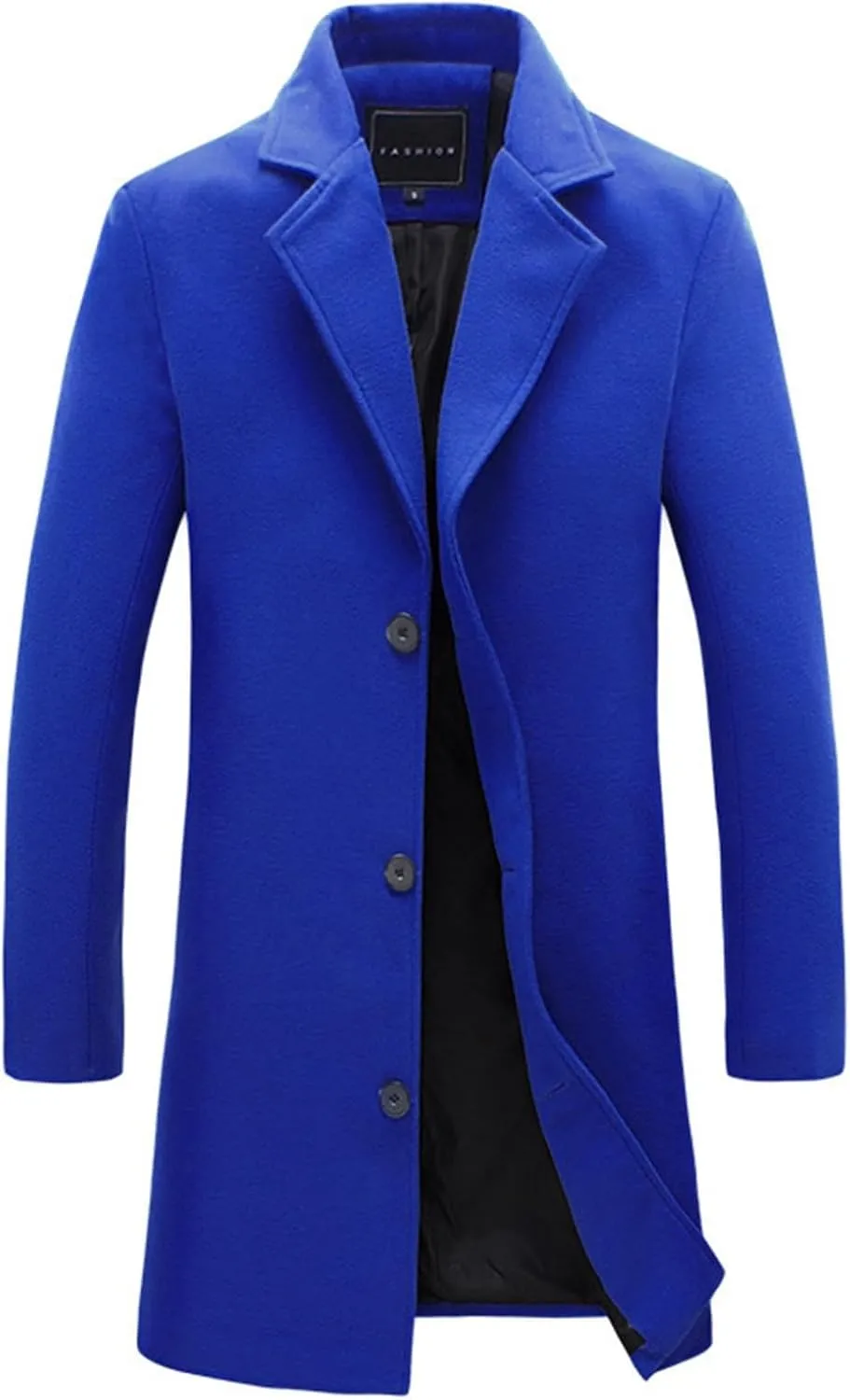 Mens Trench Coat Notched Collar Single Breasted Peacoat Winter Overcoat With Pockets Windbreaker Warm Jackets