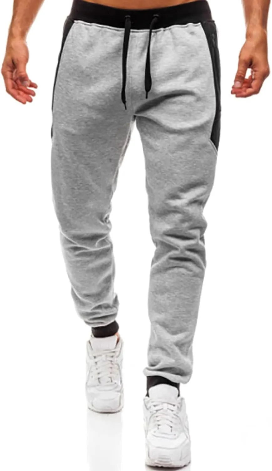 Mens Workout Cargo Sweatpants Fit Men's Classic-Fit Expandable-Waist Flat-Front Pant Mens Joggers with Pockets Cargo
