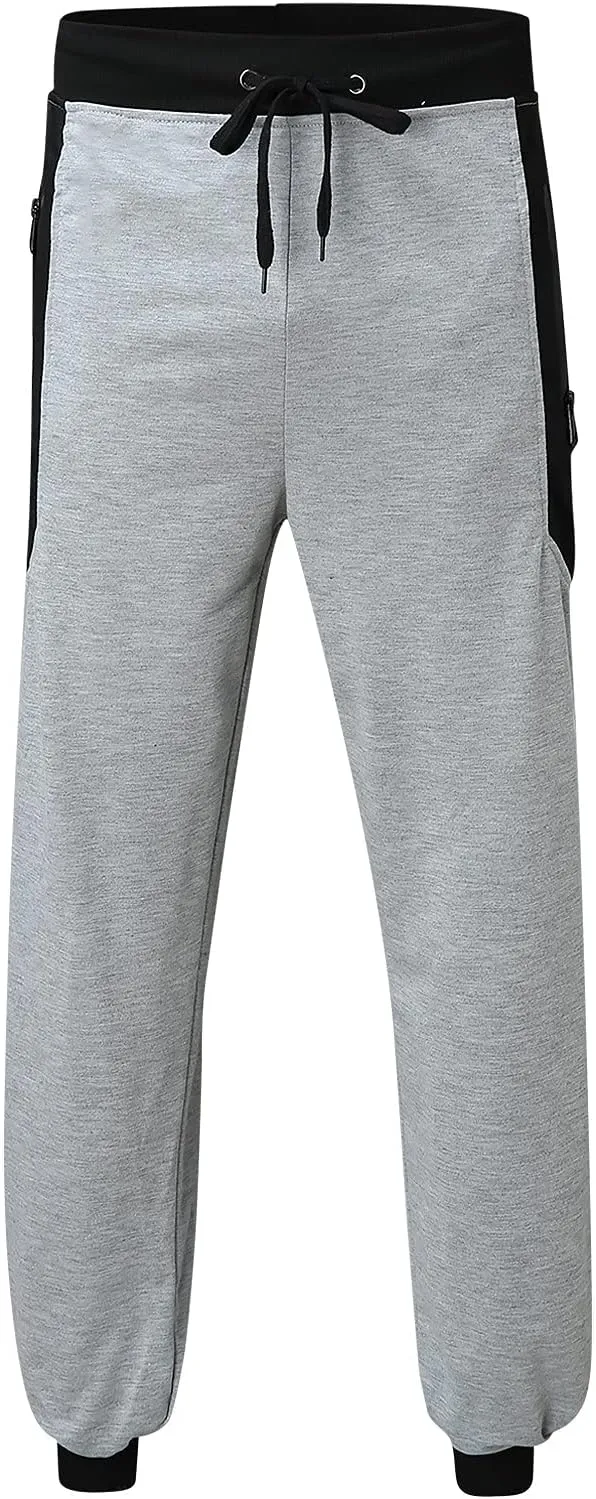 Mens Workout Cargo Sweatpants Fit Men's Classic-Fit Expandable-Waist Flat-Front Pant Mens Joggers with Pockets Cargo