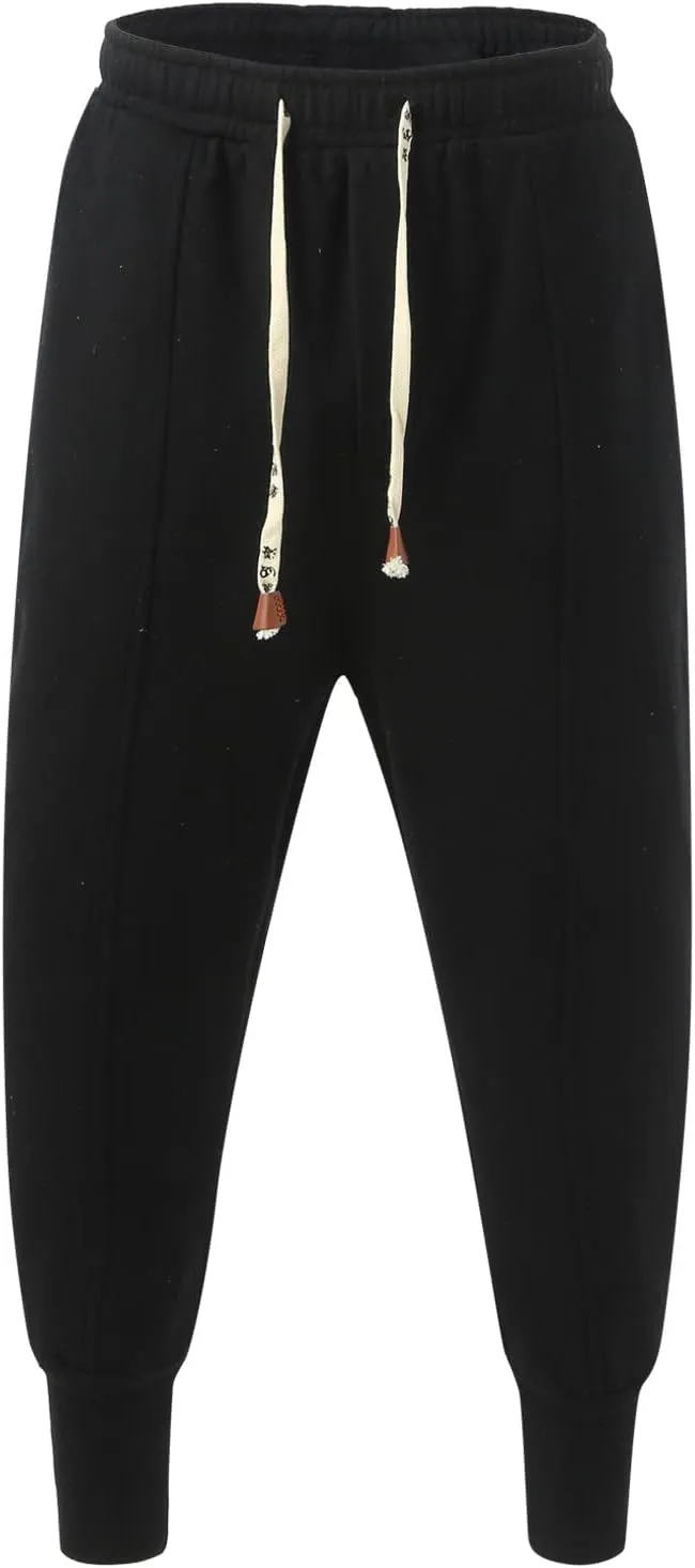 Mens Workout Cargo Sweatpants Wearing Pants with Pockets Sweatpants for Men Pants Casual Rope Loosening Heavyweight
