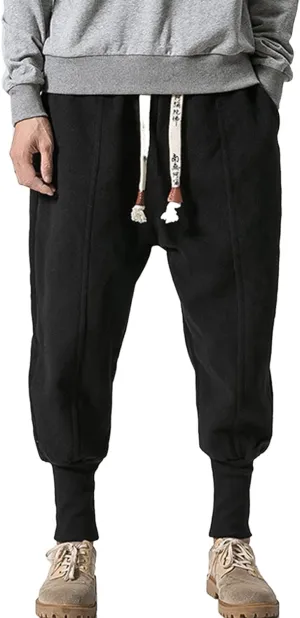 Mens Workout Cargo Sweatpants Wearing Pants with Pockets Sweatpants for Men Pants Casual Rope Loosening Heavyweight